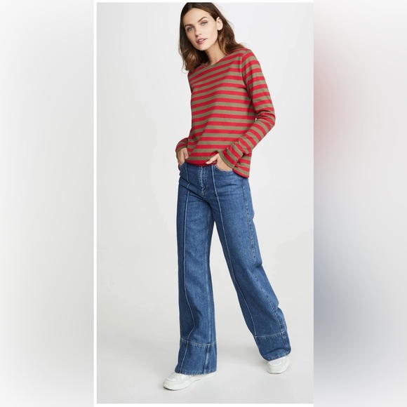 Ganni Tops - Ganni Striped Cotton Long Sleeve Jersey Top - Samba